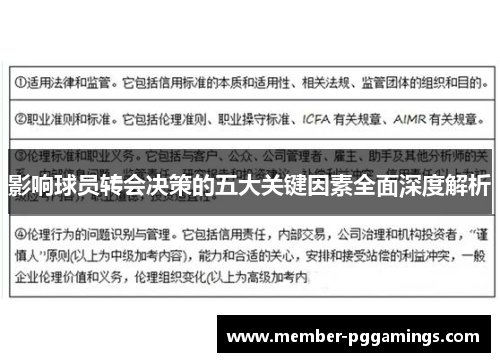 影响球员转会决策的五大关键因素全面深度解析